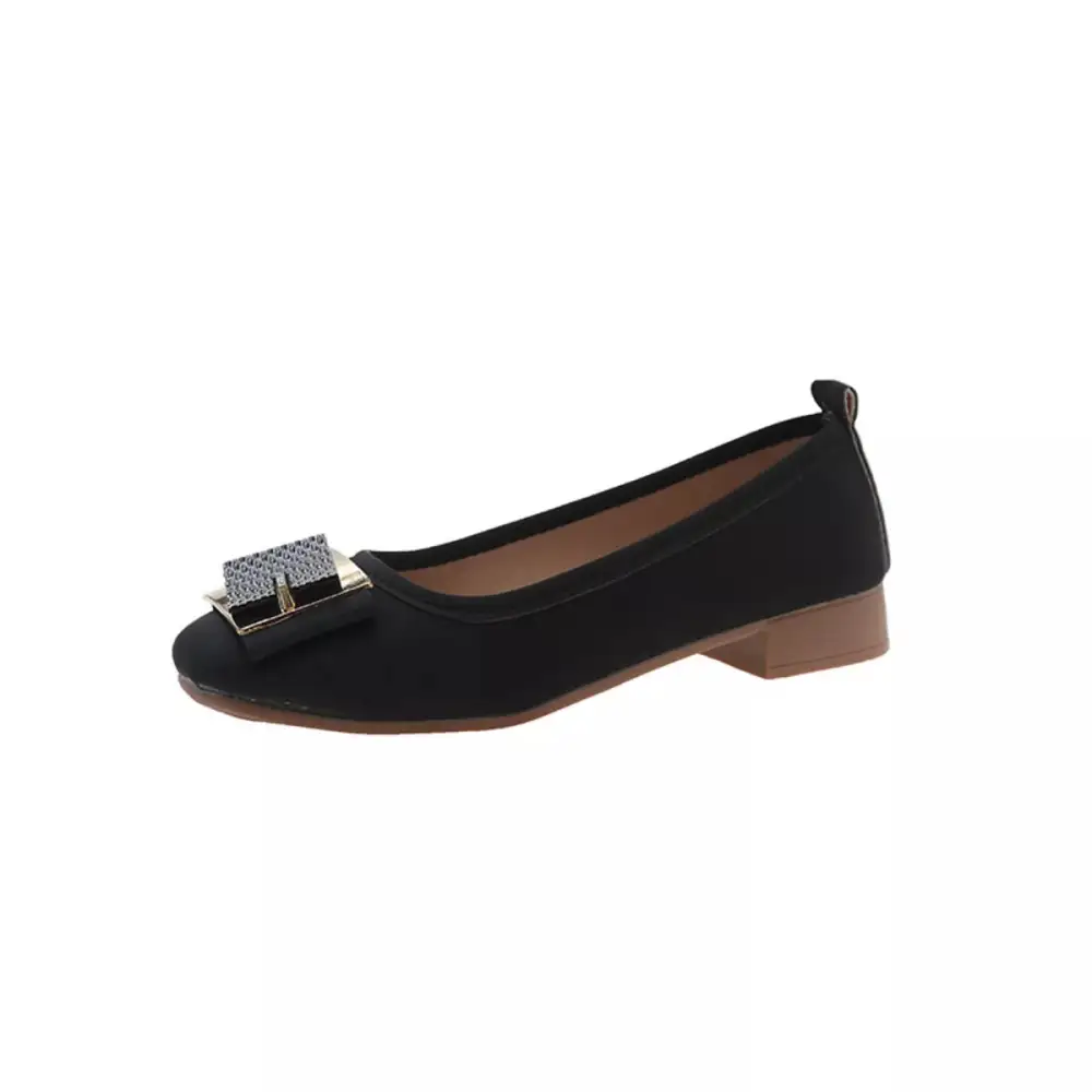 Round Toe Block Heels Slip Ons