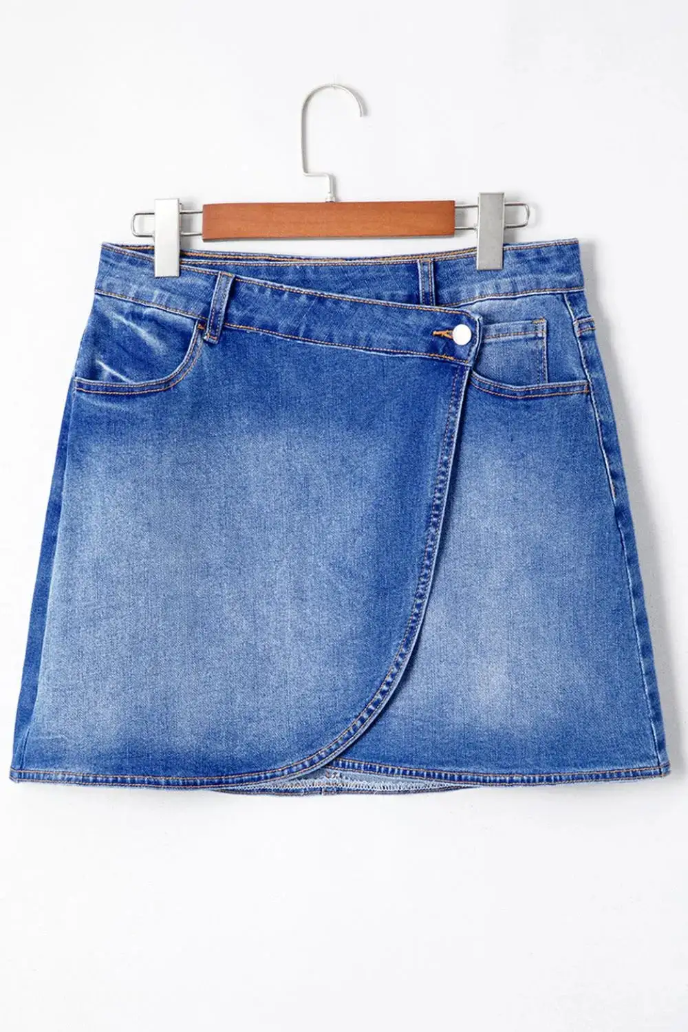 Denim Wrapped Mini Skirt