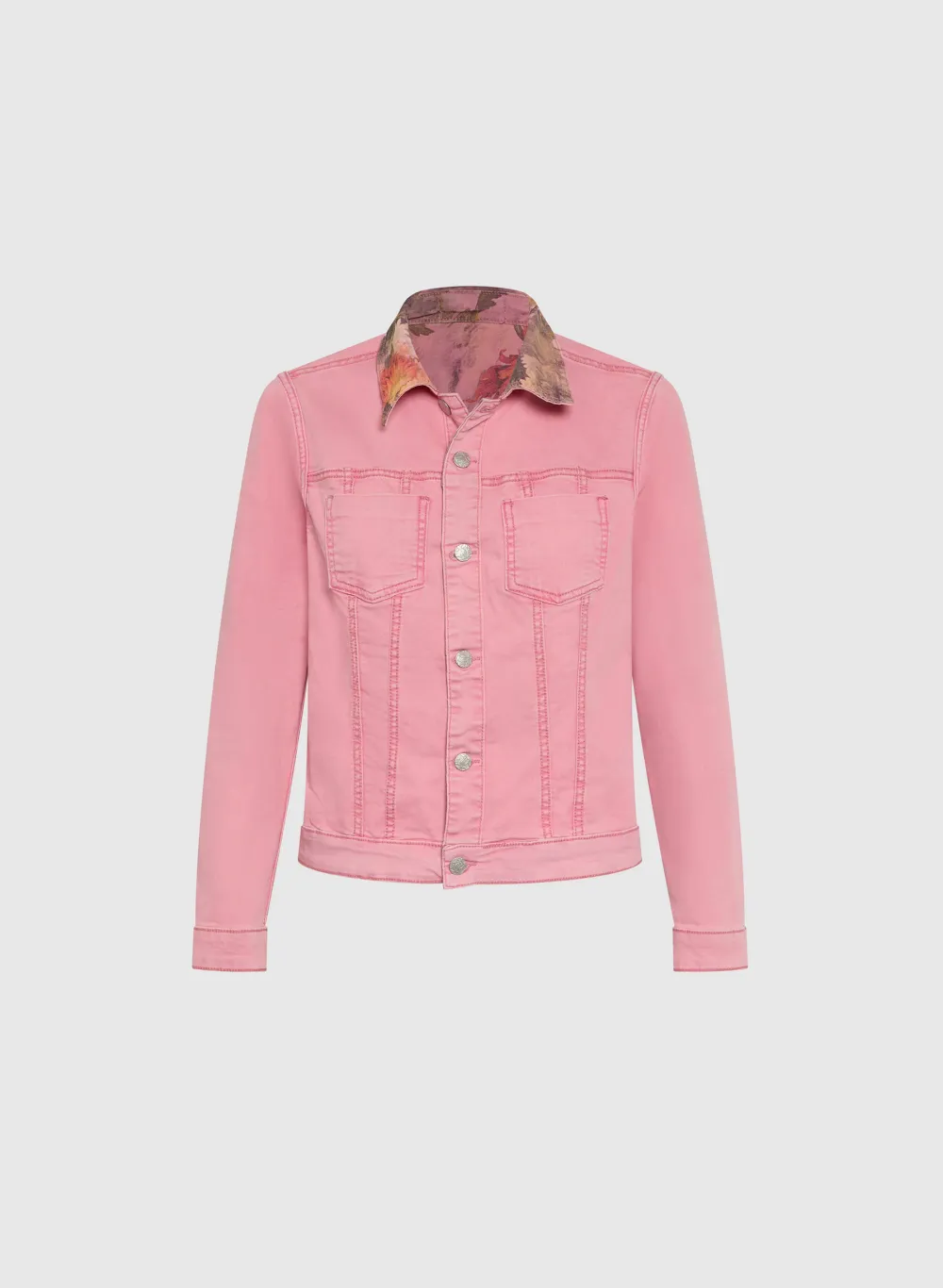 Sweet Floral Print Denim Jacket