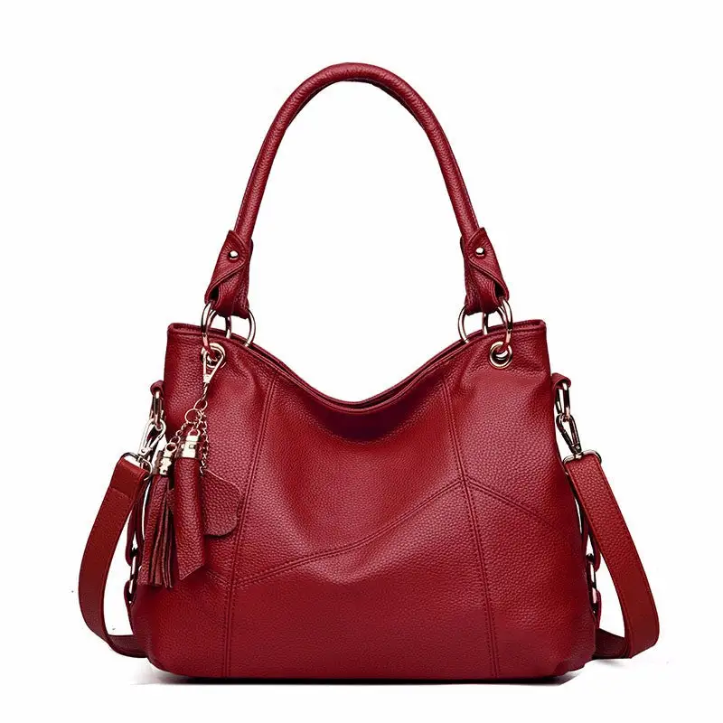 Commuter Roomy Textured Tassel Tote Bag