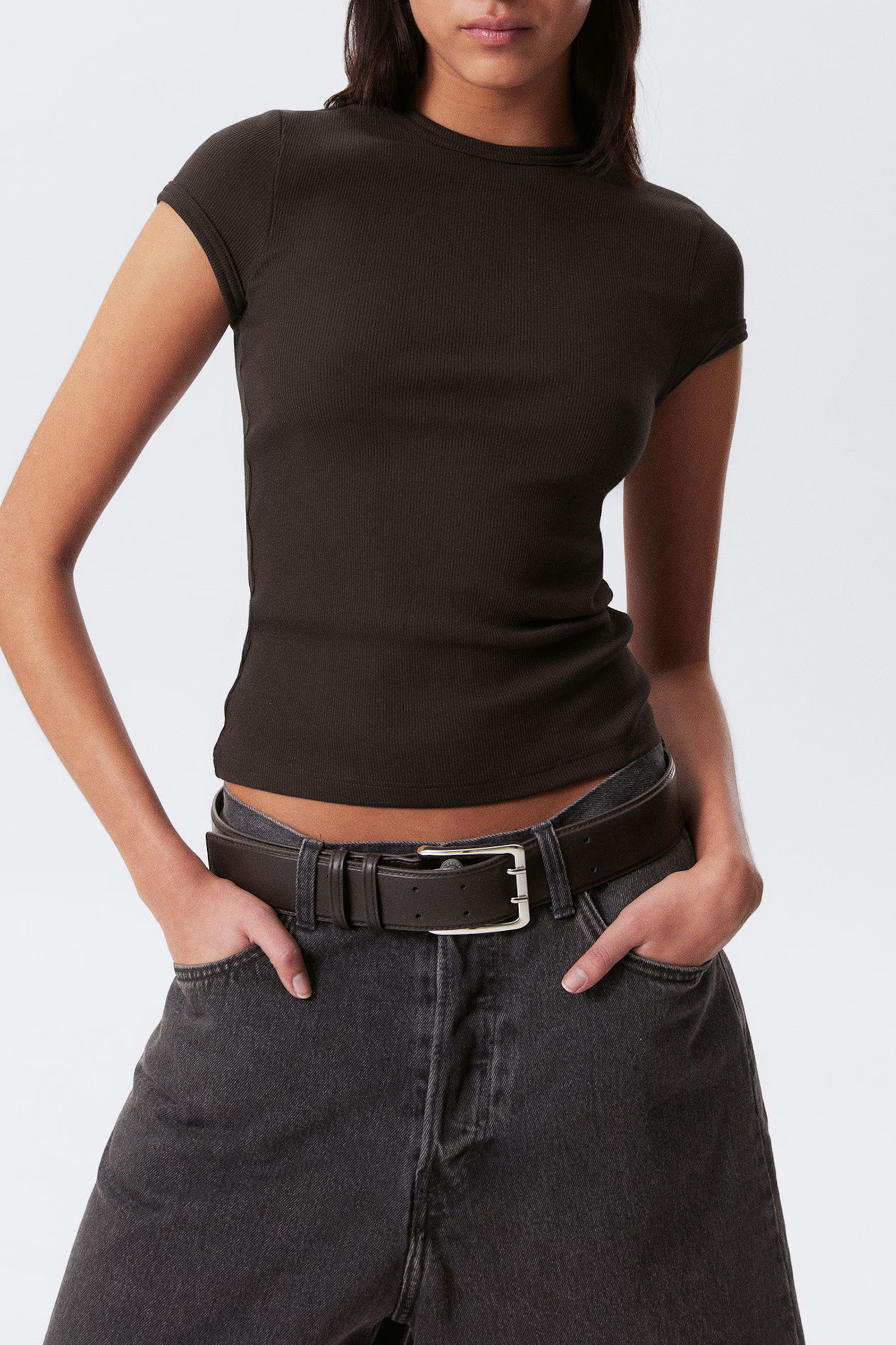 Ribbed Short Sleeve T-Shirt