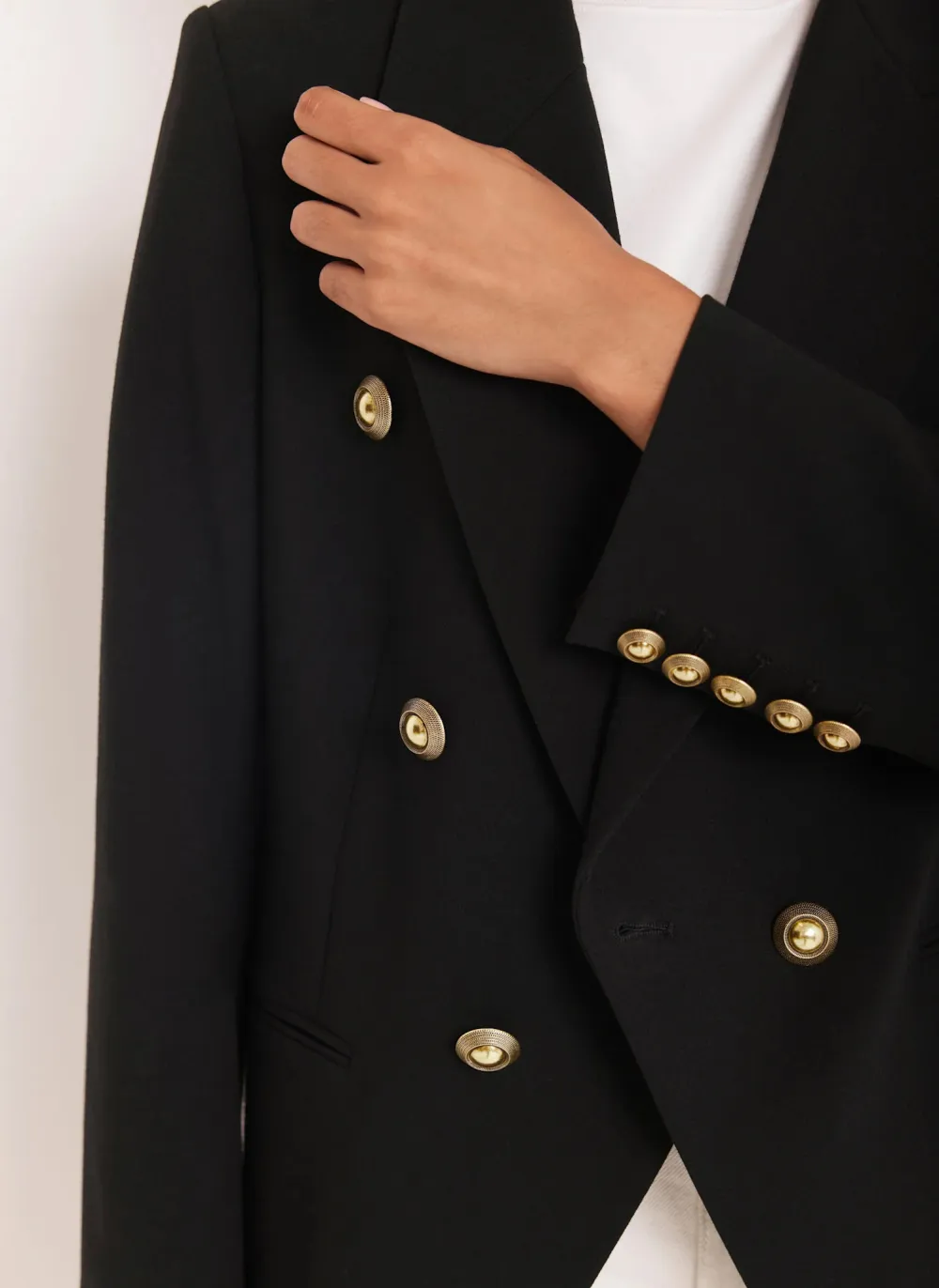 Casual Style Black Double Breasted Blazer