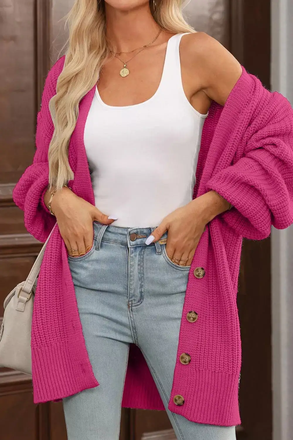 Chunky Knit Button Down Cardigan