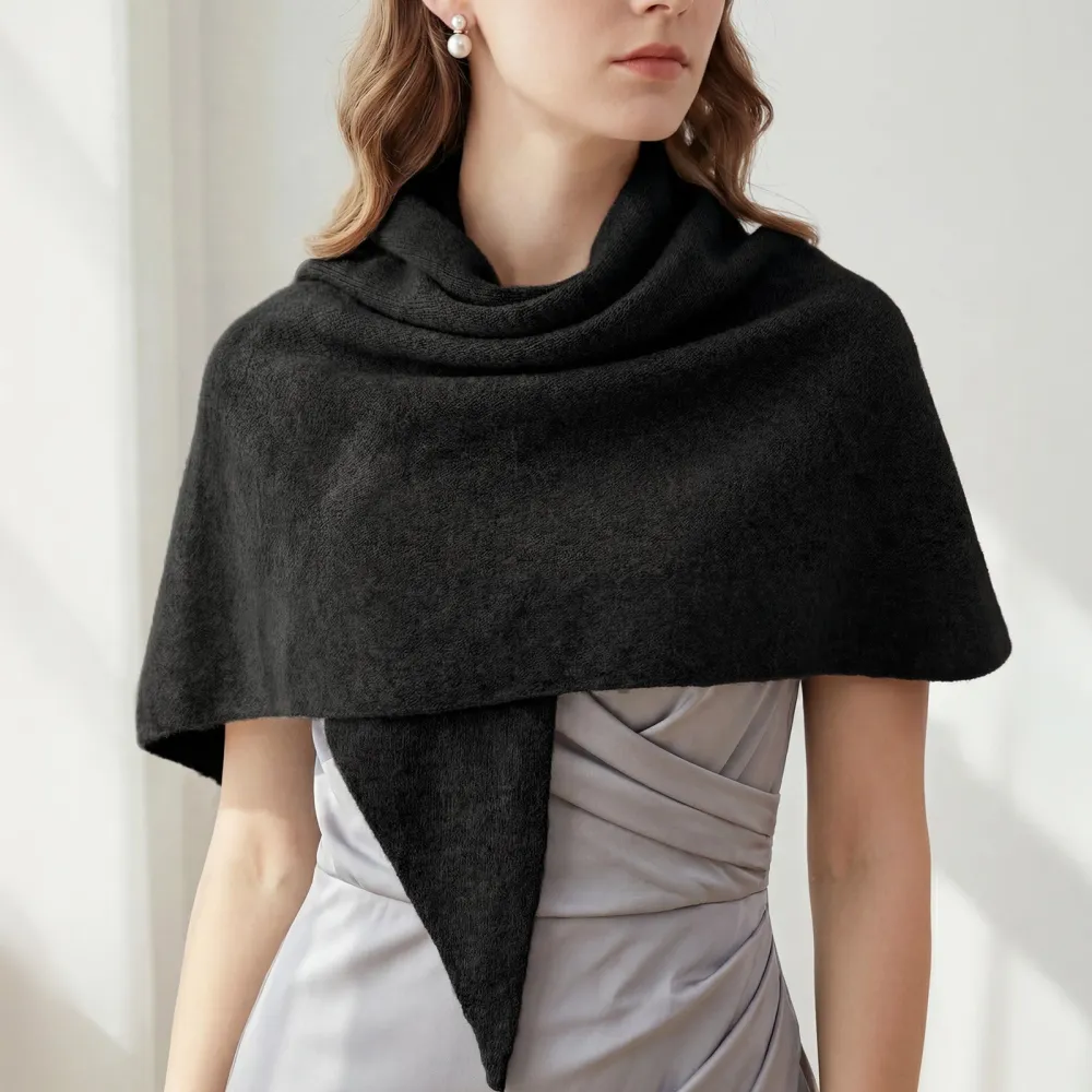 2026 Spring/Fall Faux Cashmere Lazy Style Multi-Color Loose Shawl for Women Warm Triangle Scarf Cape Layering Outerwear
