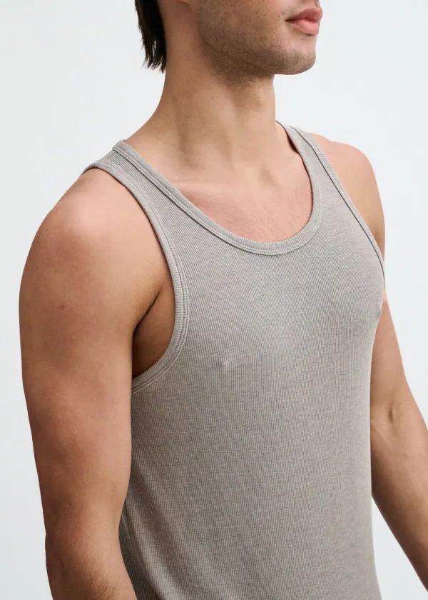 Sculpted Ribbed Stretch Tank Top
