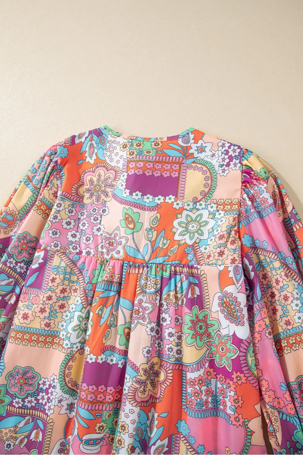Floral Pleated Boho Blouse