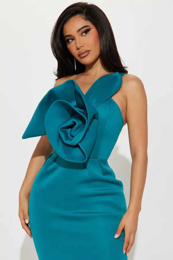Lily Floral Maxi Dress - Teal