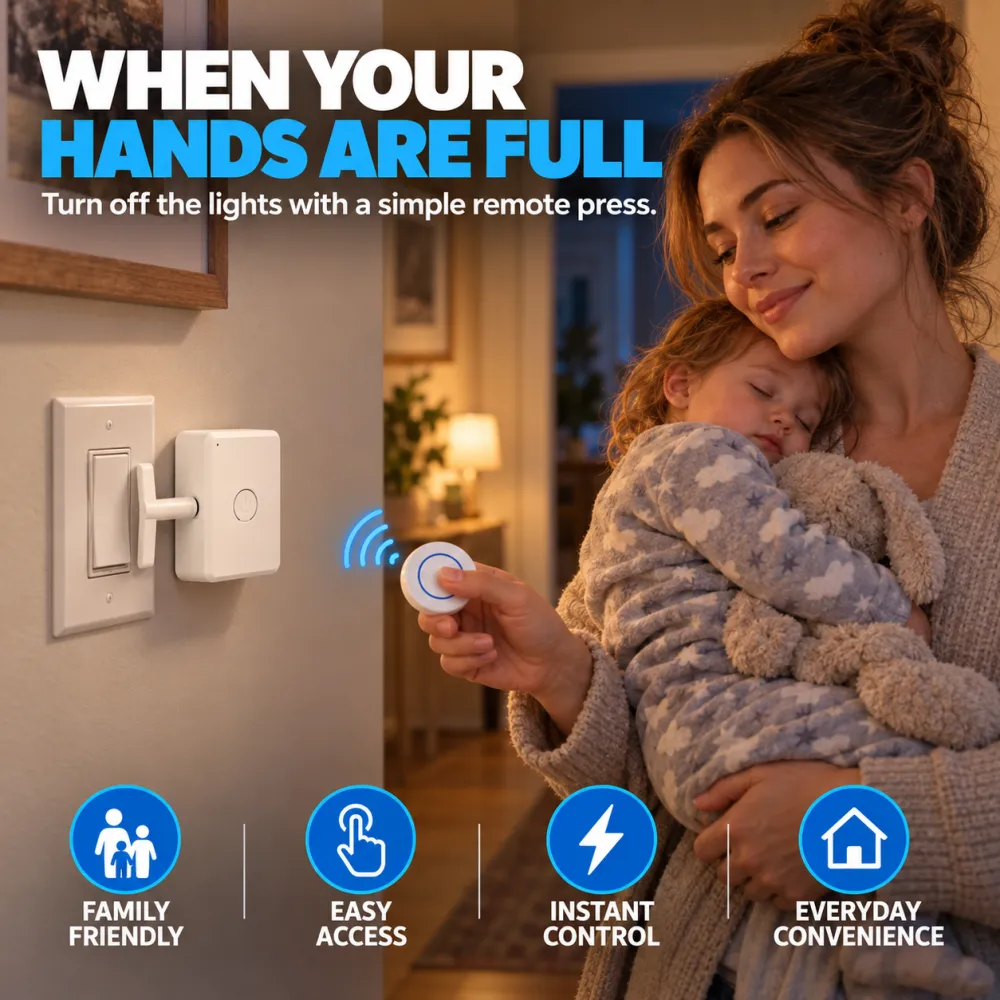 Lazy Light Switch - Wireless Remote Control, No Wiring Needed