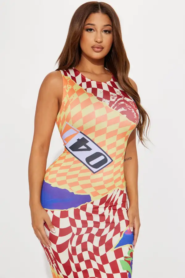 Finish First Sleeveless Maxi Dress - Multi Color