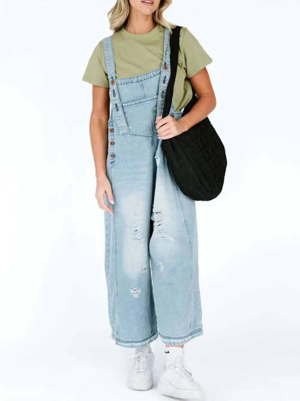 Casual Denim Wide Leg Overalls
