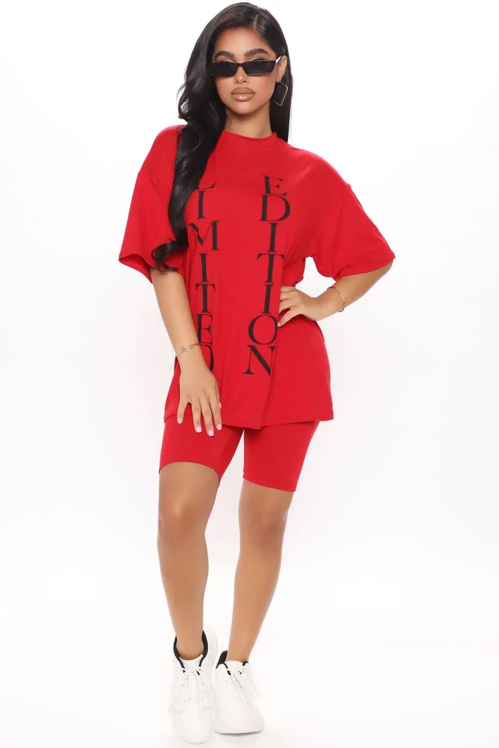 She's Limited Edition Biker Short Set - Red