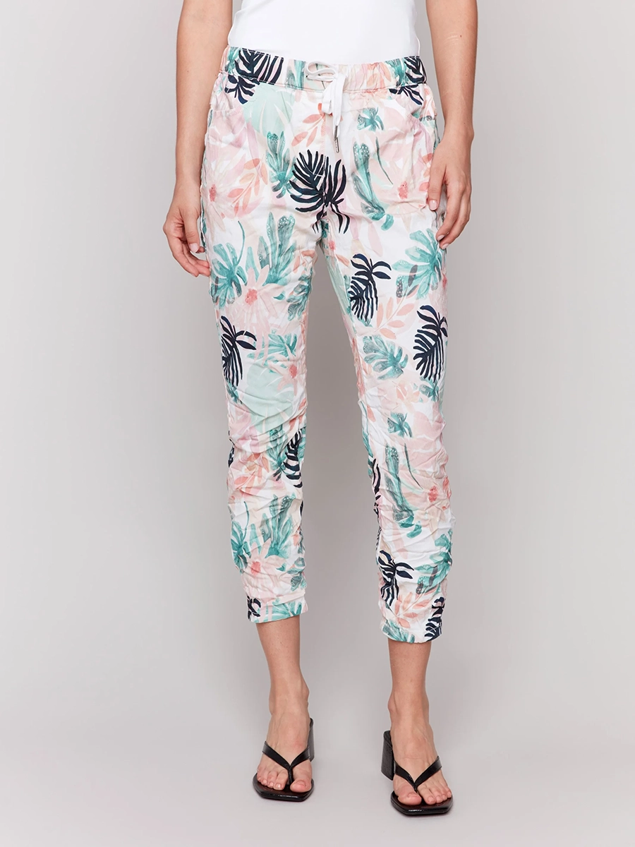 Slim Elastic Waist Casual Trousers