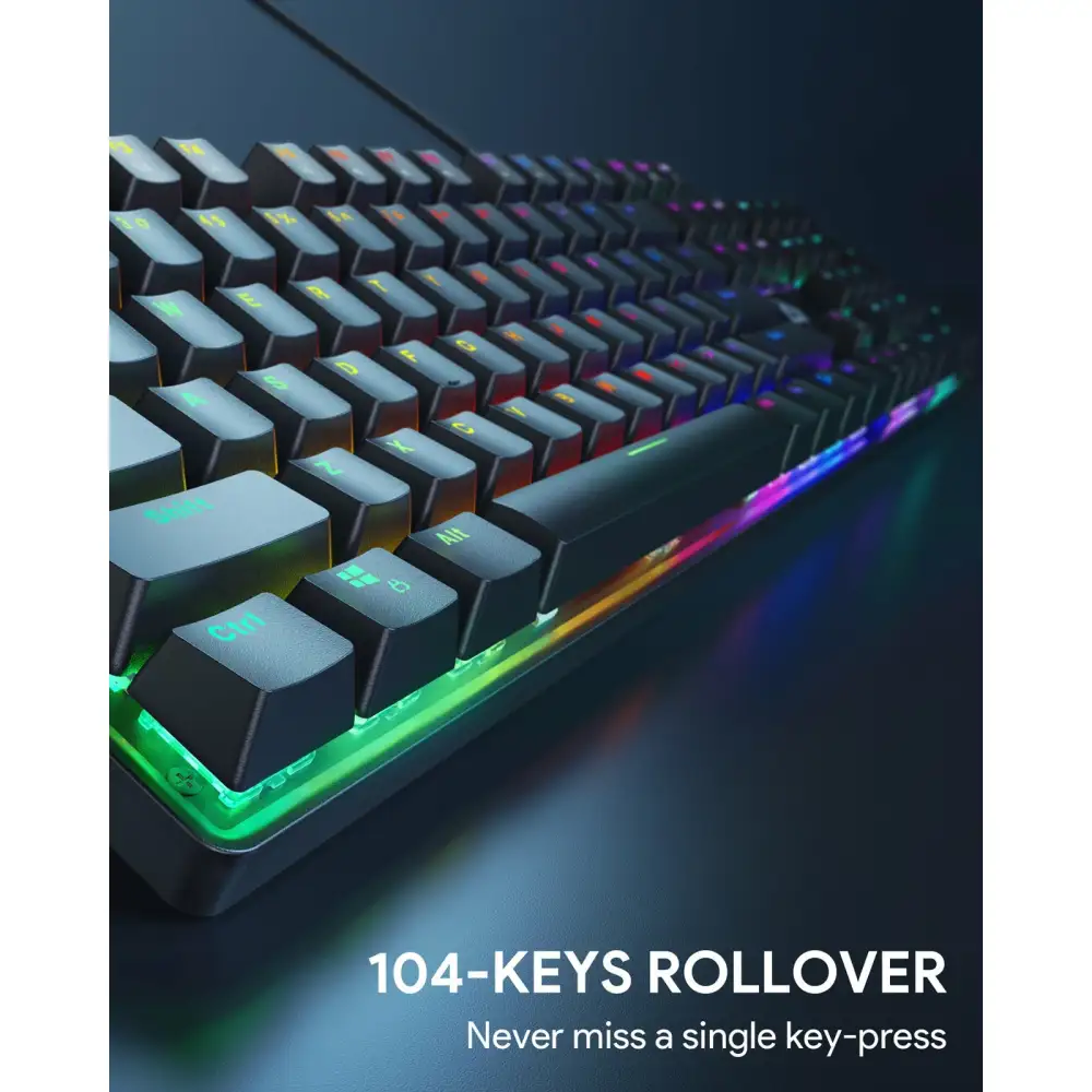 AUKEY KMG16 Mechanical Keyboard Blue Switches 104key