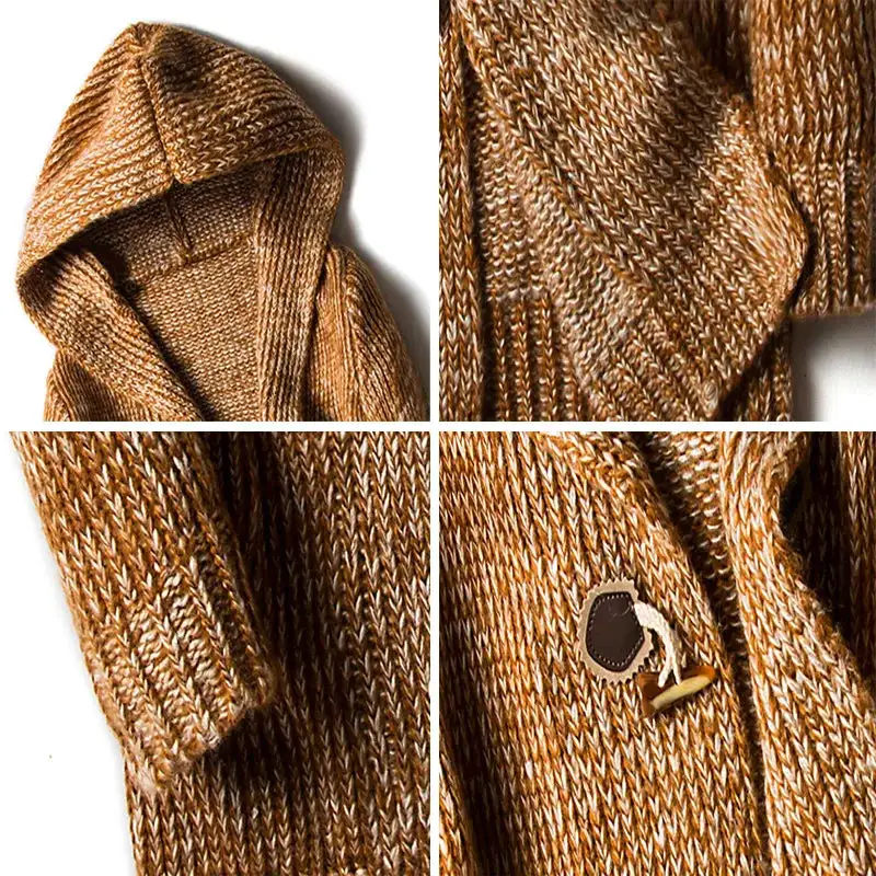 Hooded Button Knit Cardigan
