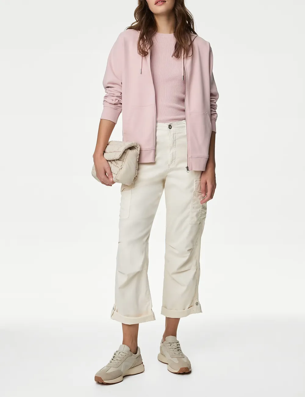 Rich Cargo Tea Dyed Cropped Trousers