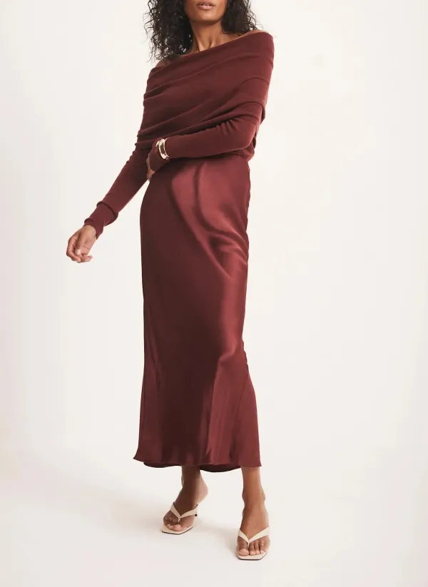 Casual Style Satin Slip Skirt