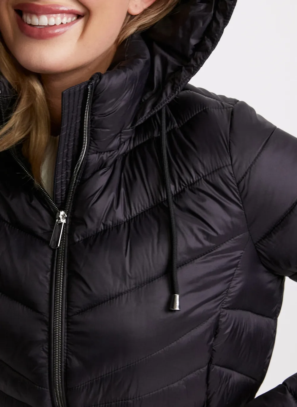 Black Hooded Down Coat