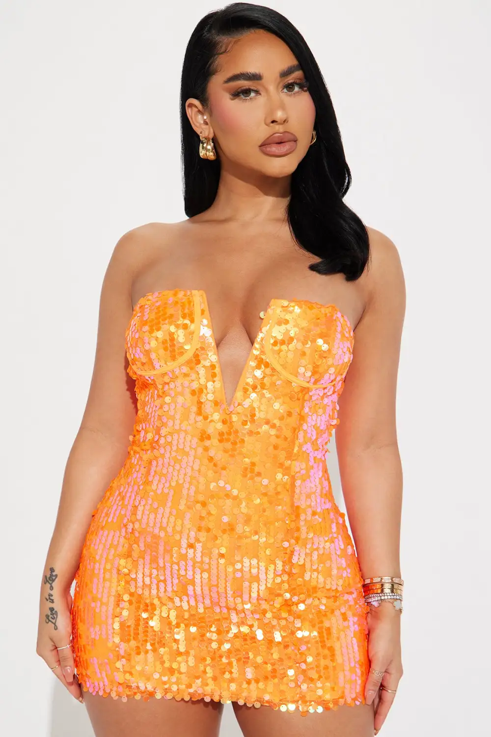 Vivica Sequin Mini Dress - Orange