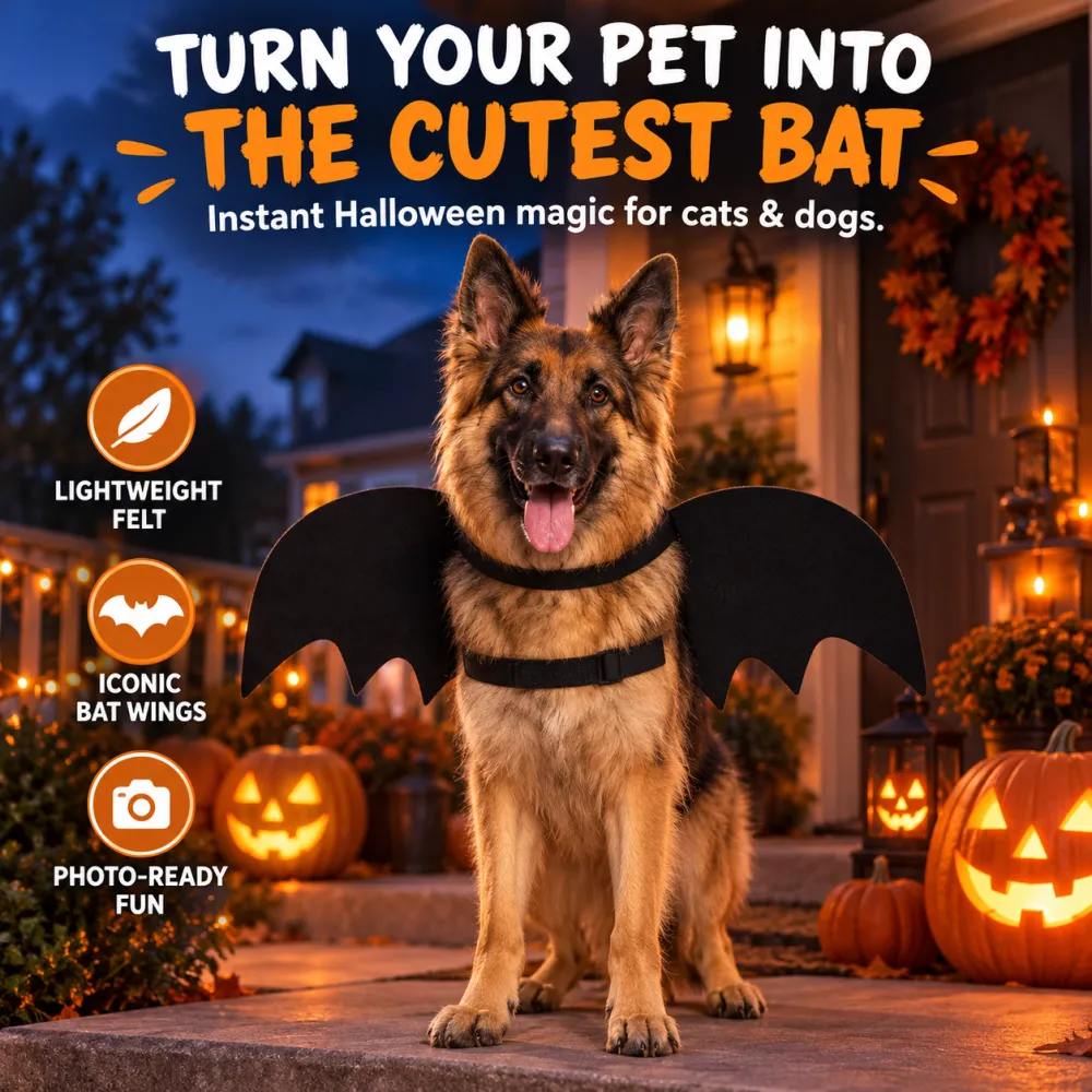 Bat Wing Cat Costume, Indoor & Outdoor Party Pet Outfit, Halloween or Valentine's Day Dress-Up for Cats & Kittens #GLOBAL Recommended