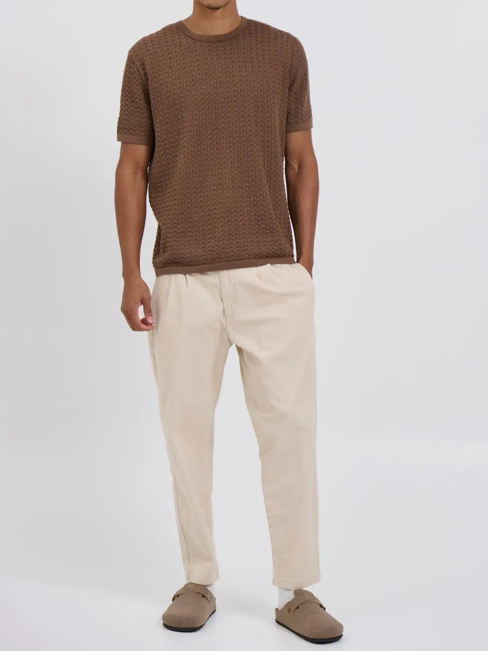 Simple And soft Daily Slim Ivory Pant