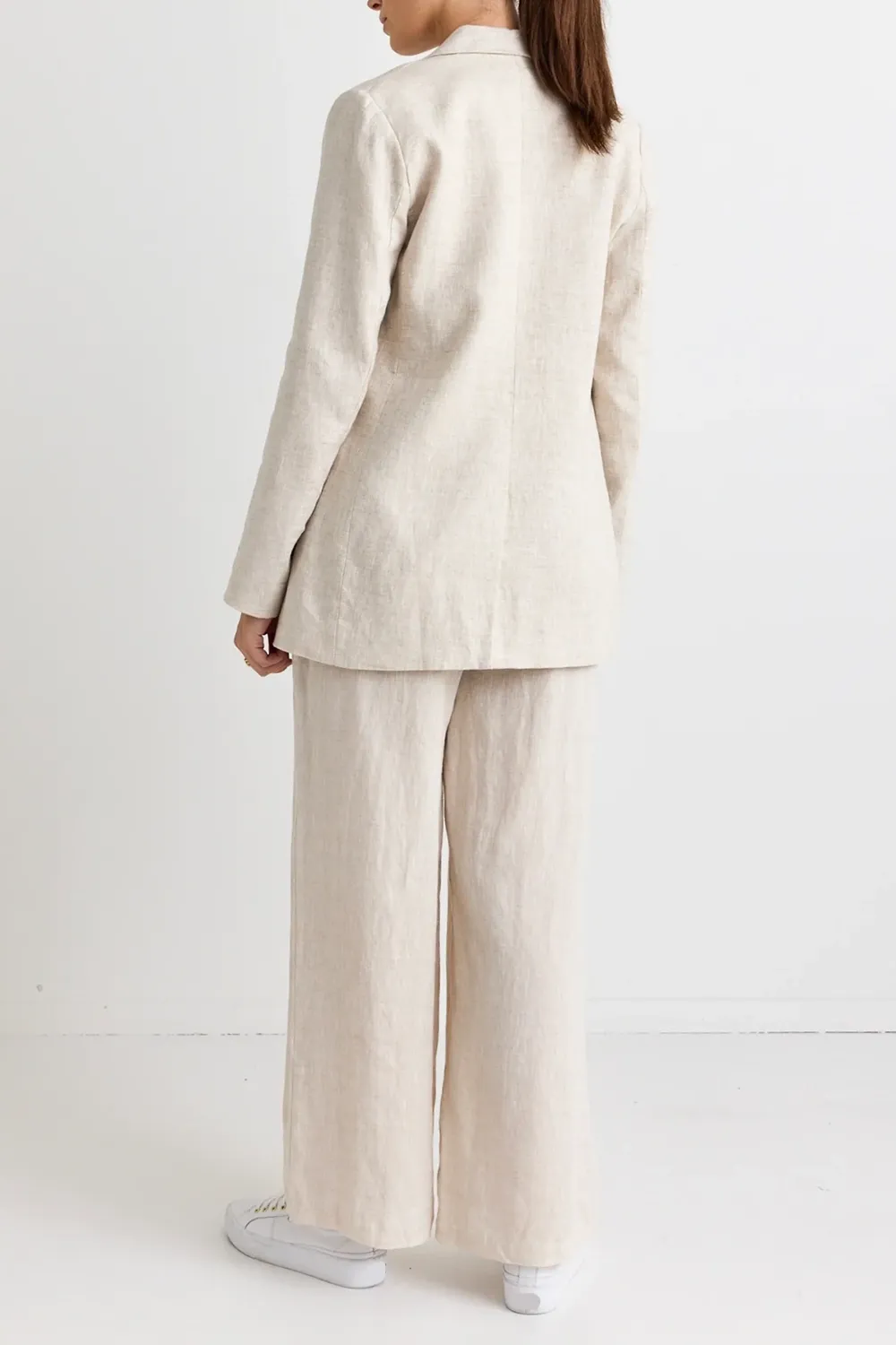 Natural Linen Single - Breasted Blazer