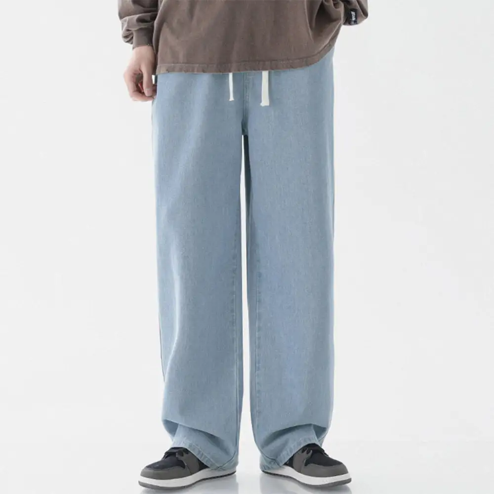 Relaxed Denim Wide Leg Pants