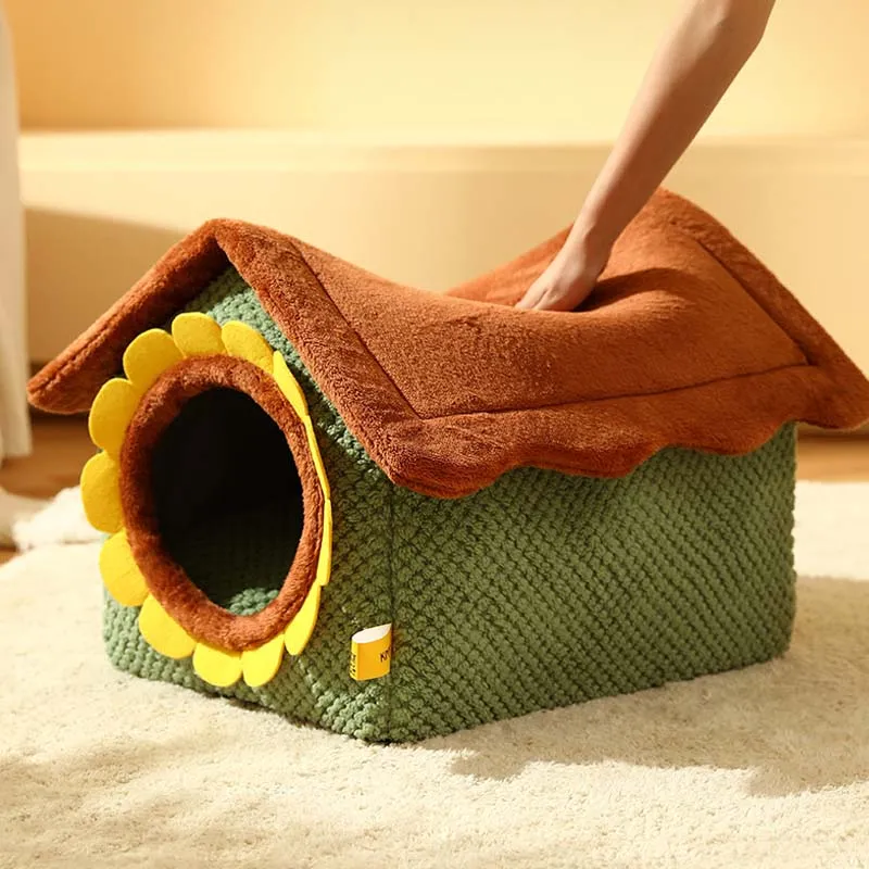 Adorable Sunflower Farm Plush Cat House