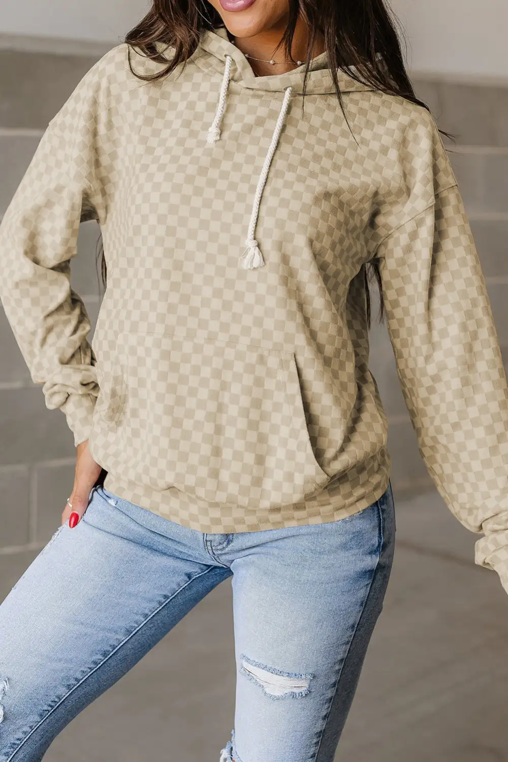 Printed Pocket Detail Hoodie