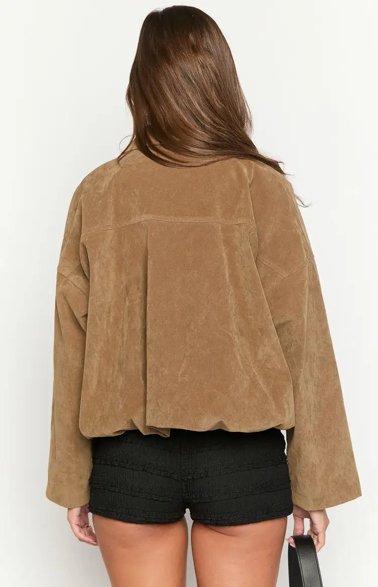 Bomber Suedette Bubble Jacket
