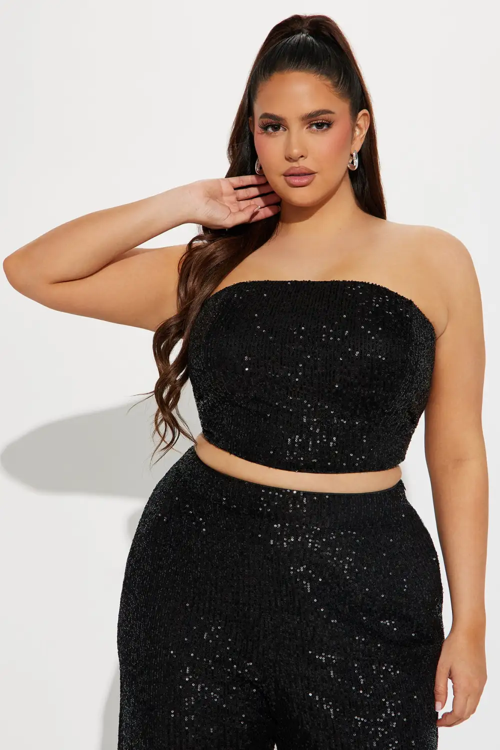 Stella Sequin Pant Set - Black