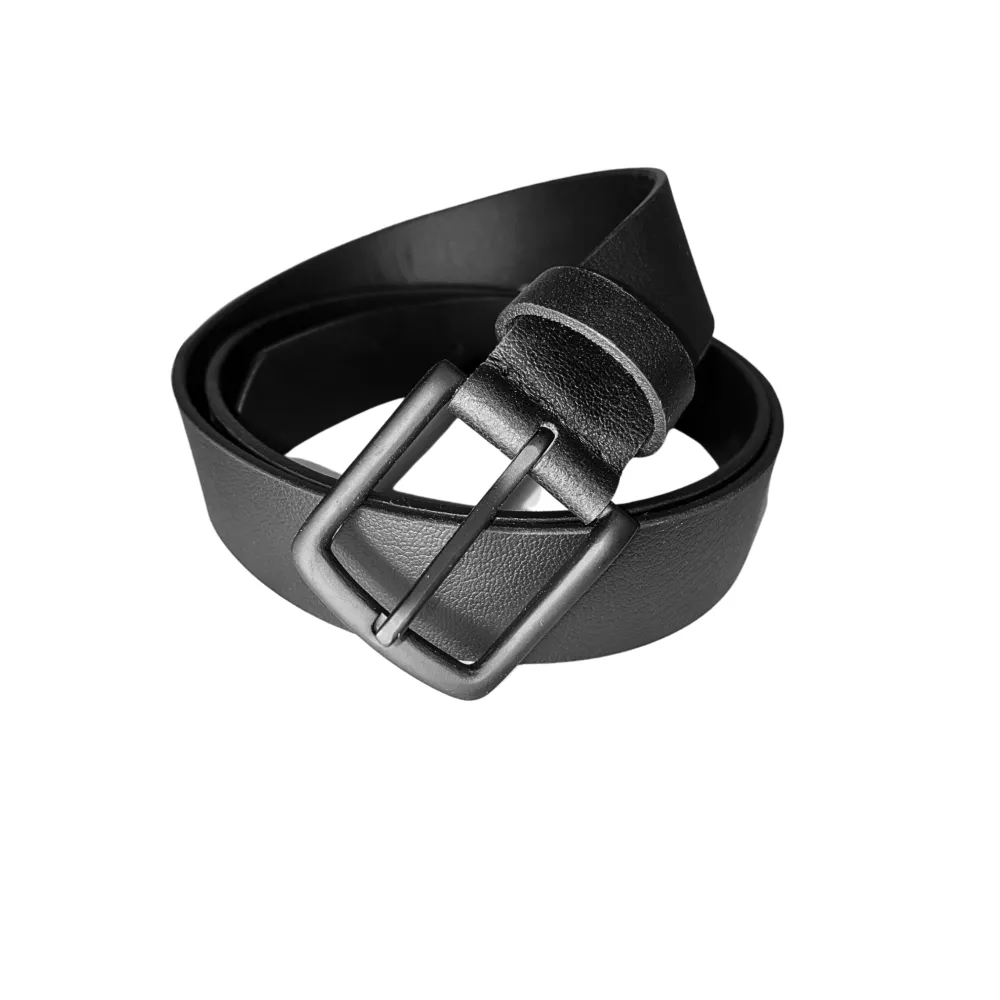 Matte Buckle Formal Leather Belt