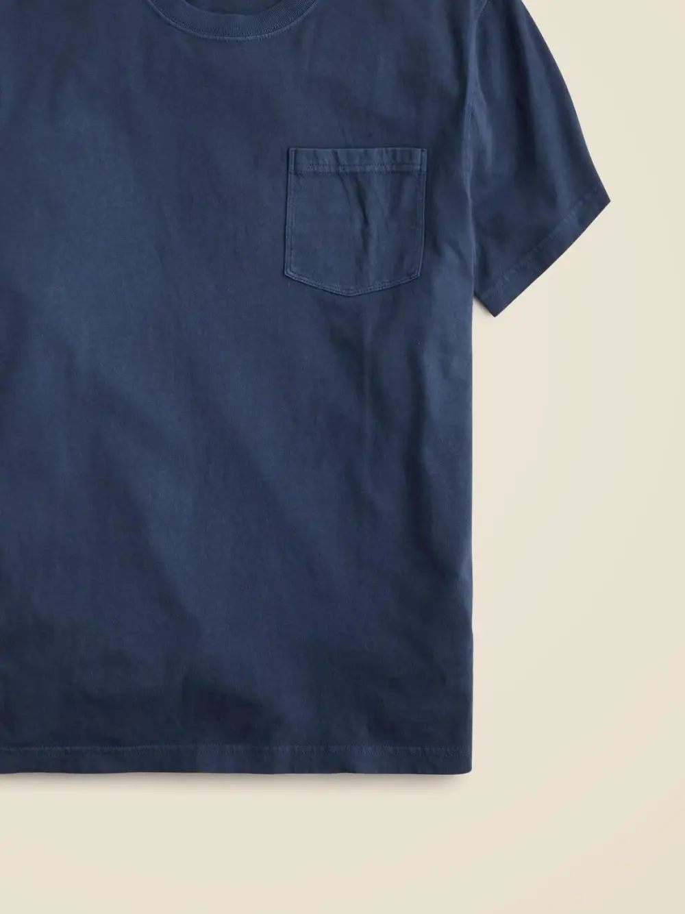 Navy Blue Pocket Detail Crew Neck T-Shirt
