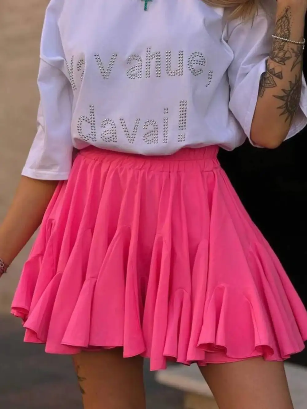 Ruffle Elastic Skirt