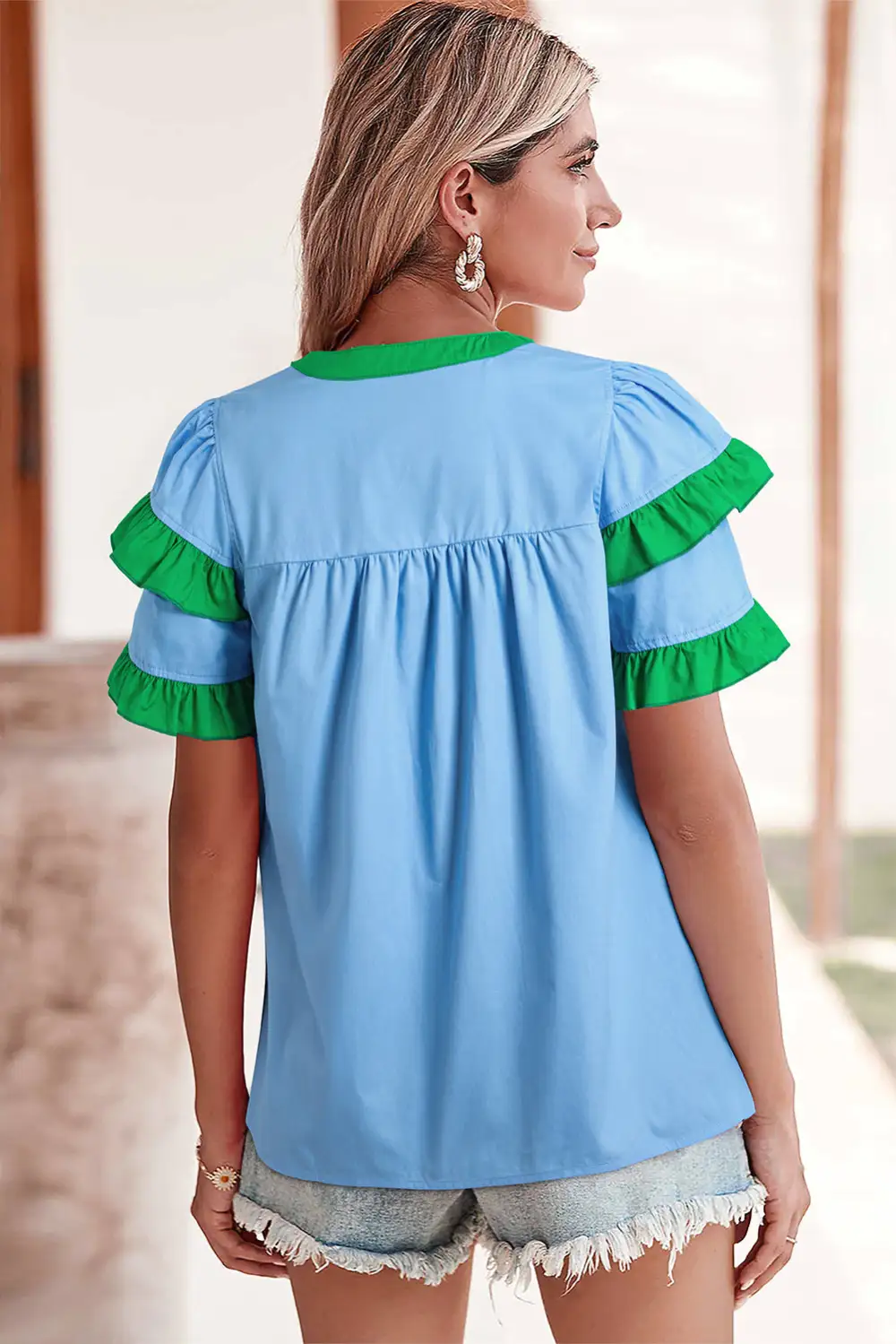 Frill Detail Short Sleeve Blouse
