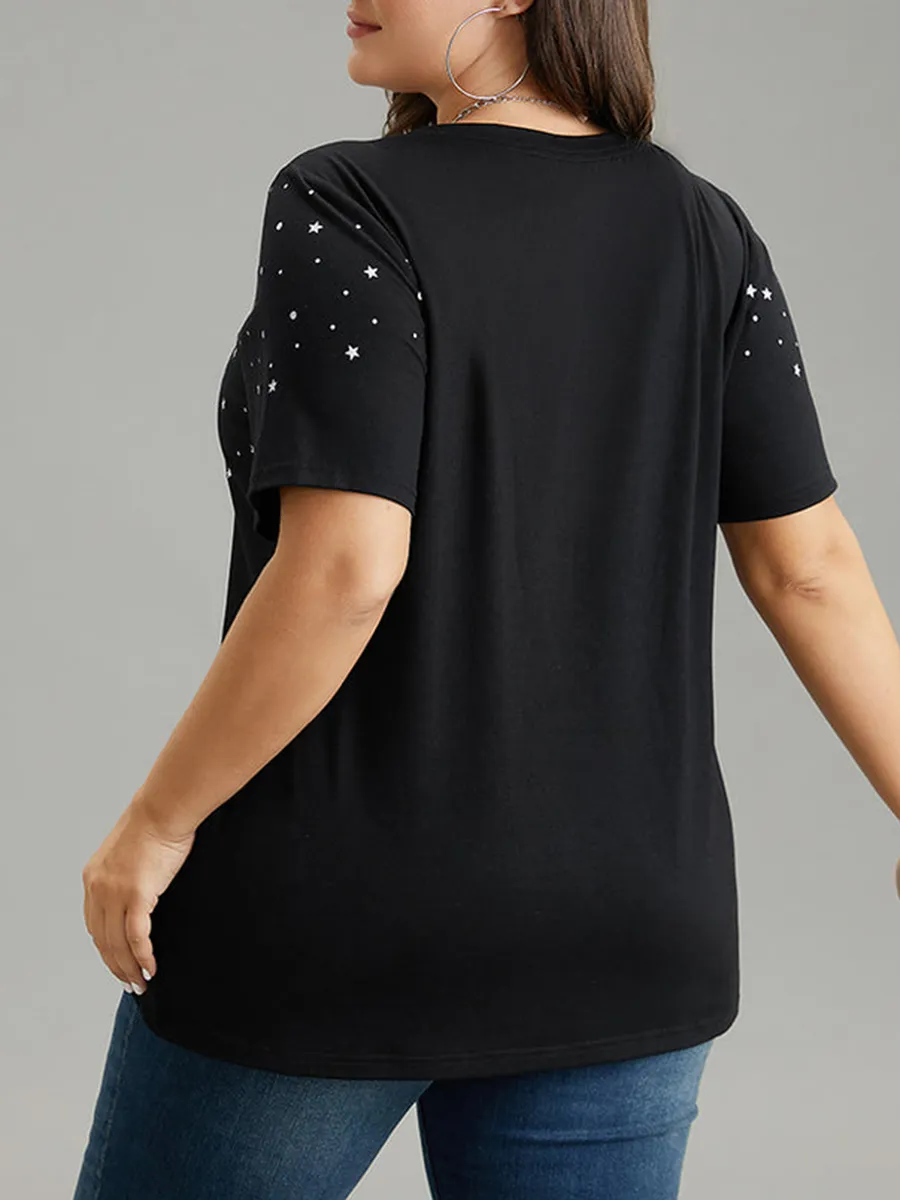 Short Sleeve Hot Gold T-Shirt Top