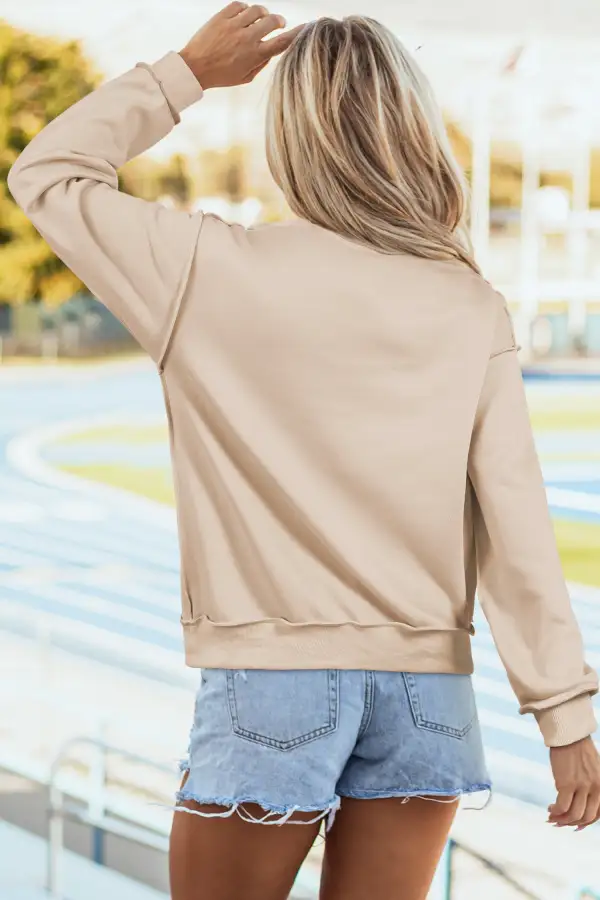 Cozy Relaxed Drop Shoulder Mock Neck Sweatshirt