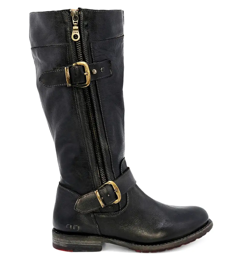 Women's Wide Calf Lug Sole Leather Heritage Knee High Boots