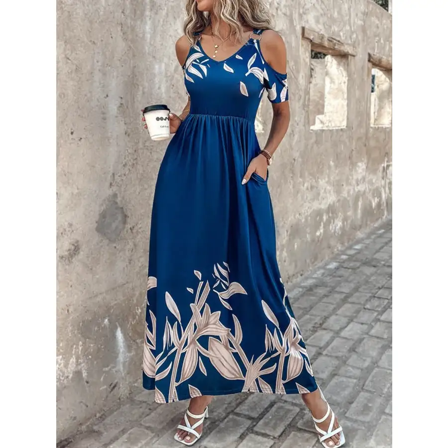 Printed Cold Shoulder Dress