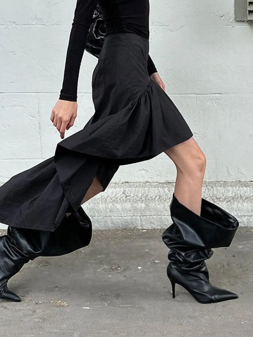 Ruffle Trim Cotton Blend Skirt