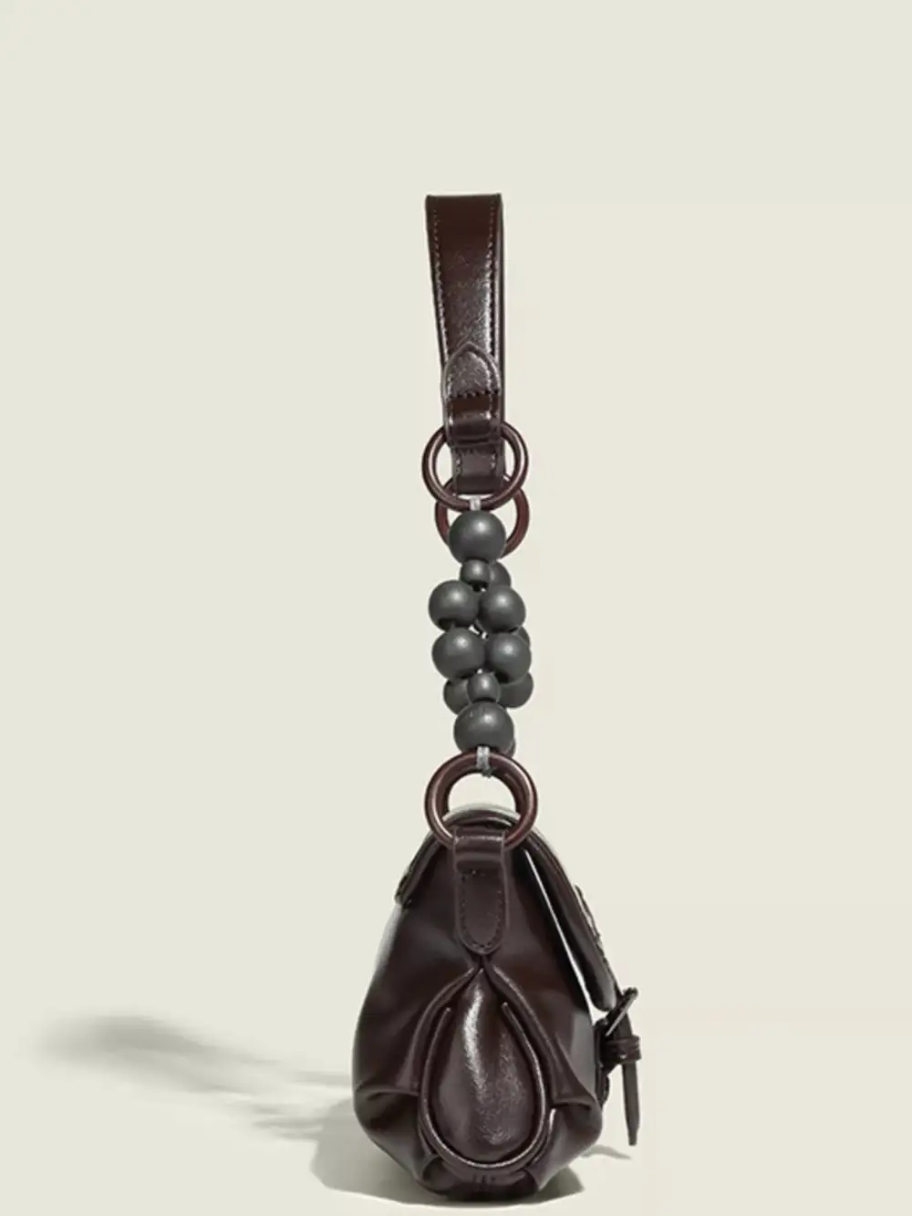Beaded Handle Shoulder Bag