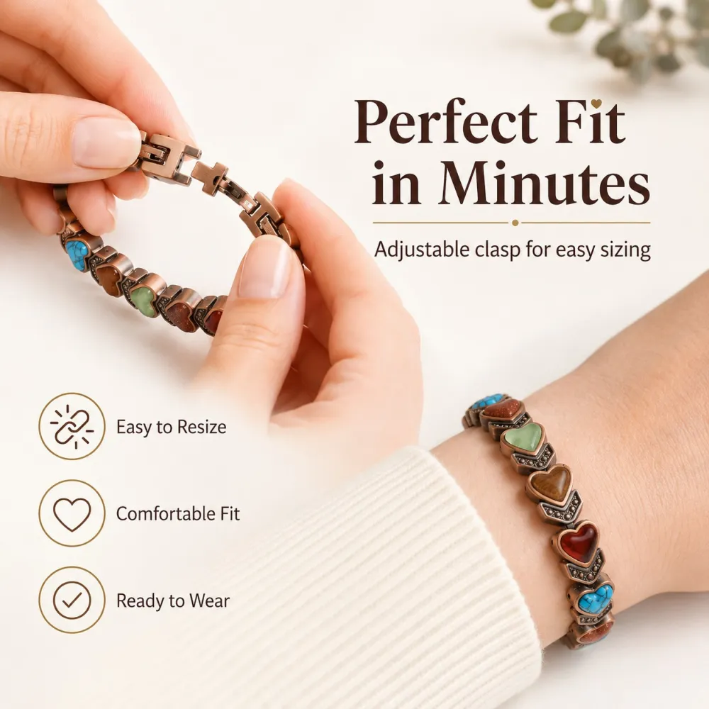 🔥🎁Copper Bracelet for Women, Pure Copper Magnetic Bracelets, Natural Unique Gemstone