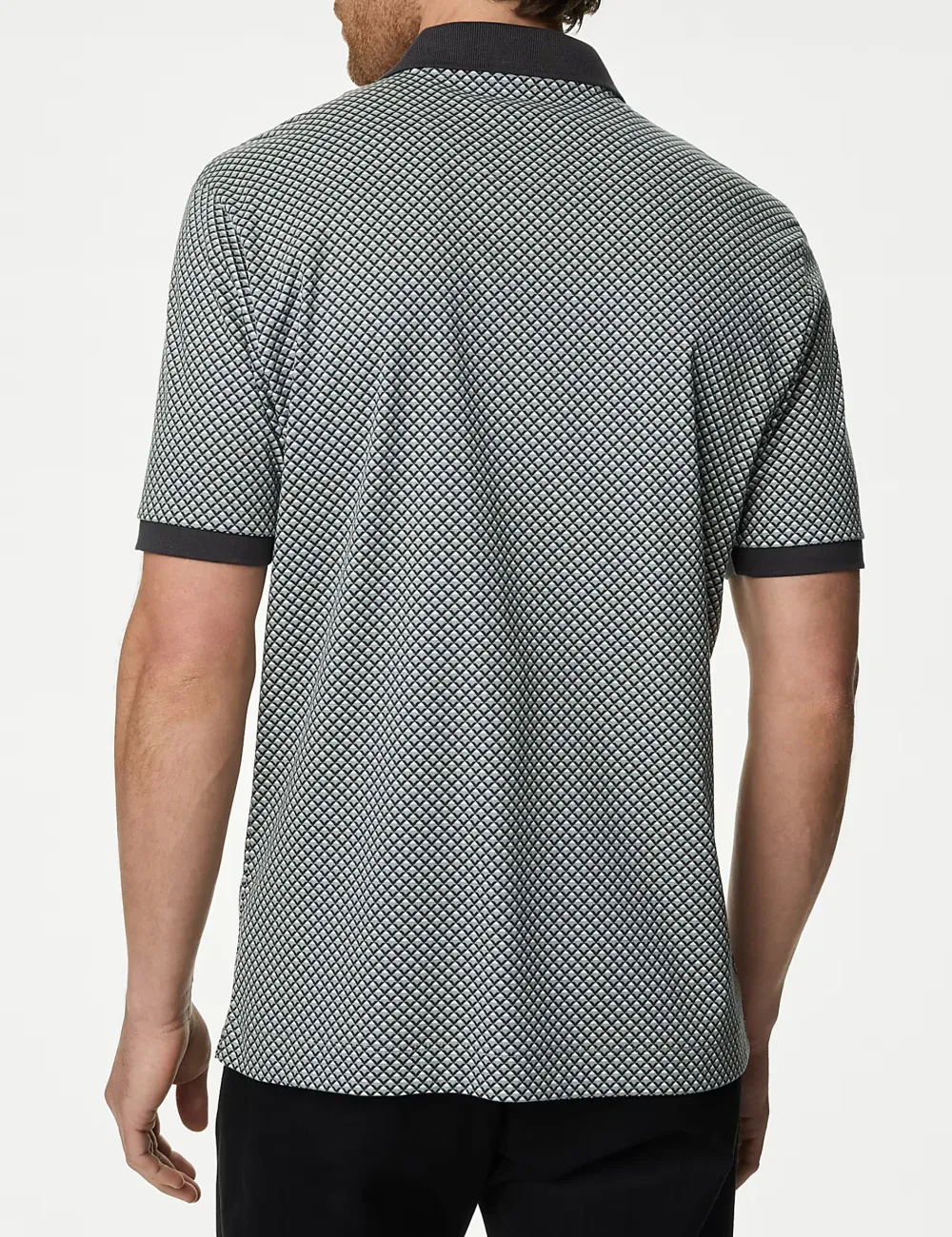 Pure Cotton Geometric Print Polo Shirt