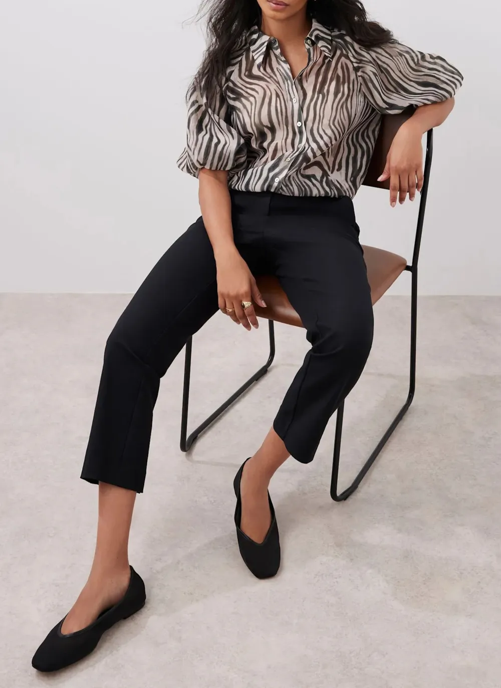 Casual Style Khaki Zebra Print Shirt
