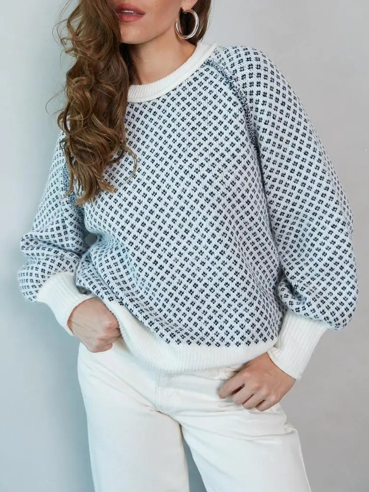 Ditsy Argyle Sweater