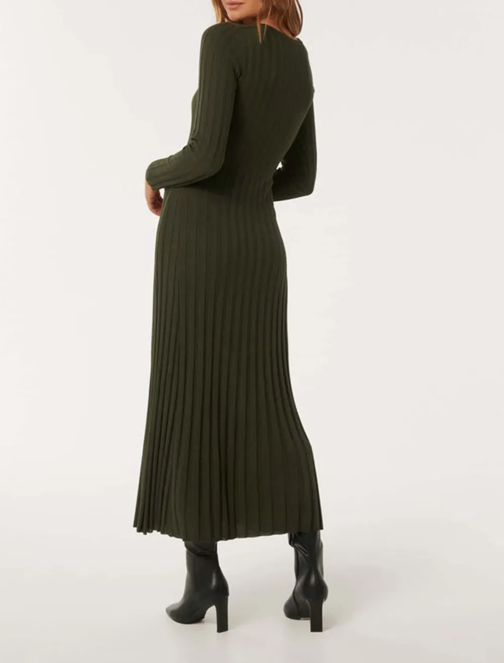 Crew-Neck Knit Dress