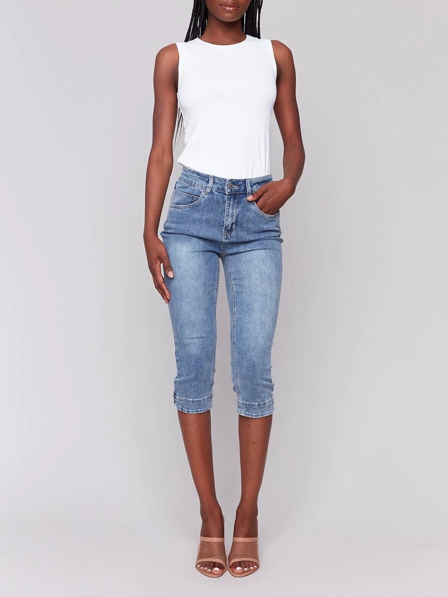 Slim Fit Women's Breathable Cotton Cropped Pants