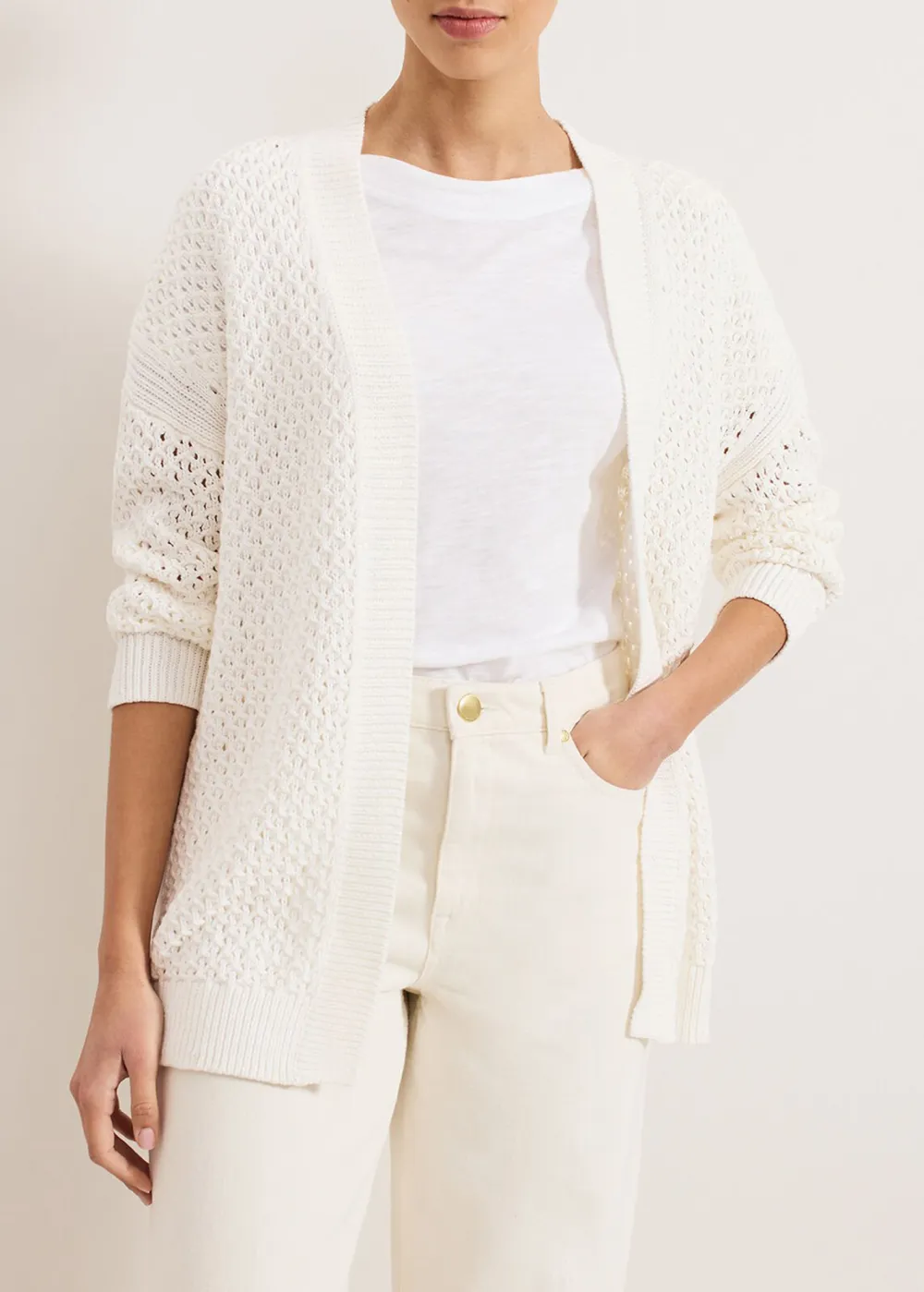 Knitted Plain-Color Warm Cardigan