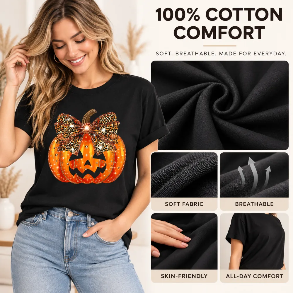 Pumpkin Print Short Sleeve Tee