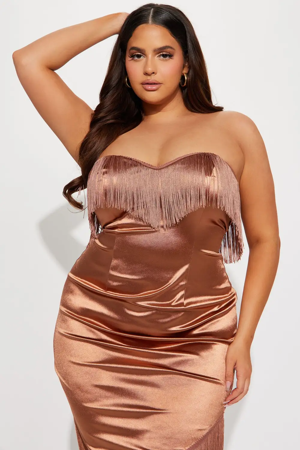 Carolina Fringe Maxi Dress - Mocha