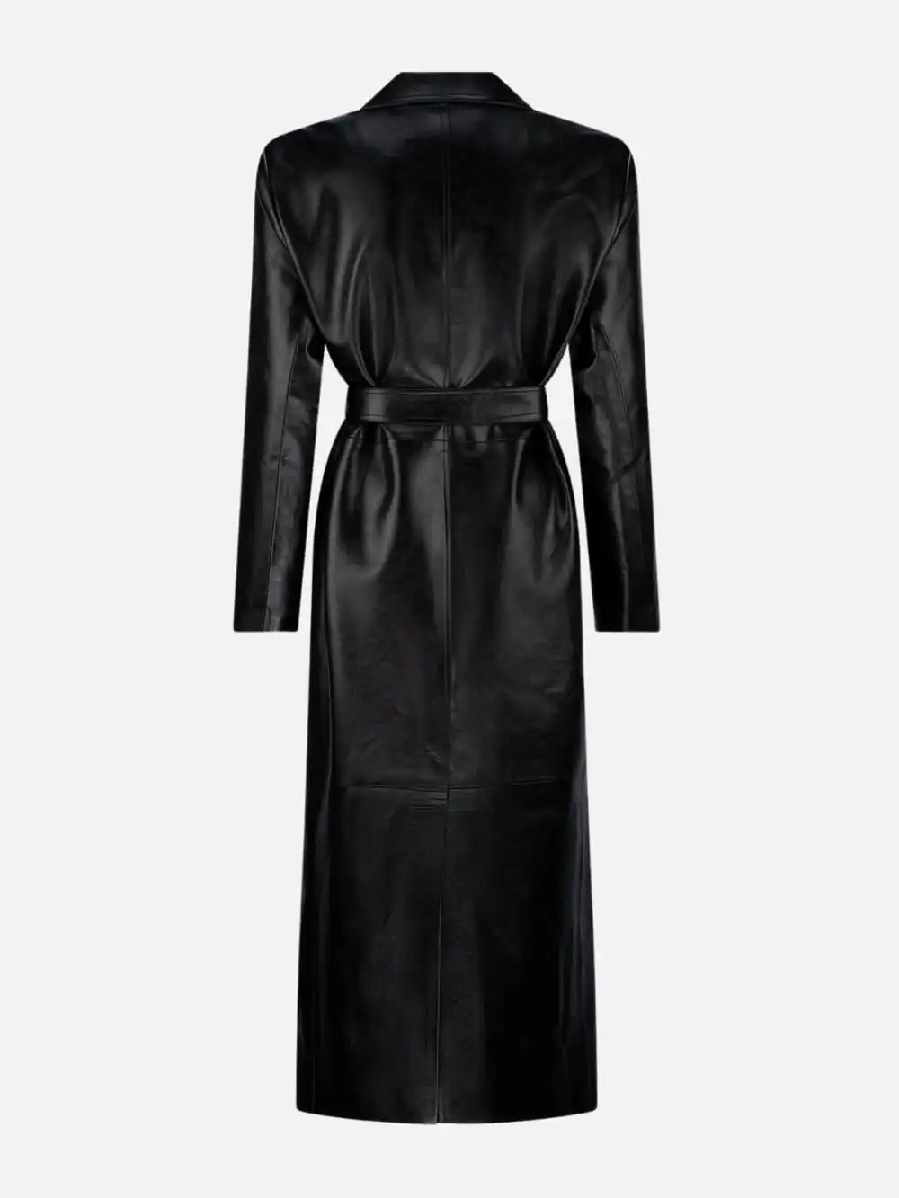 PU Tied Long Coat